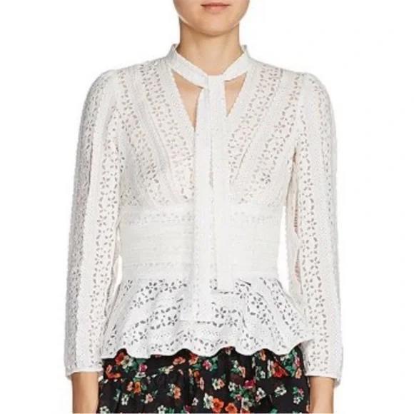 Maje White/Off White Lace top 1 - Picture 2 of 5